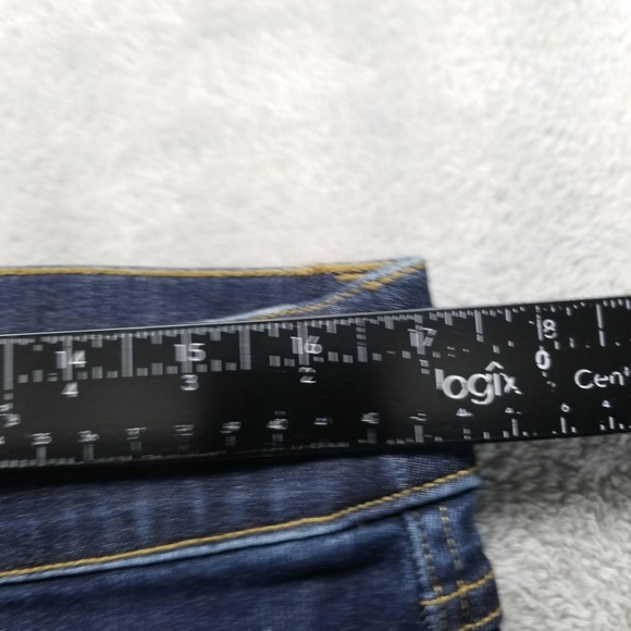 Spanx Jeans Womens XL Tall Blue Flare High Rise Dark Wash Stretch Shaping - Picture 7 of 11